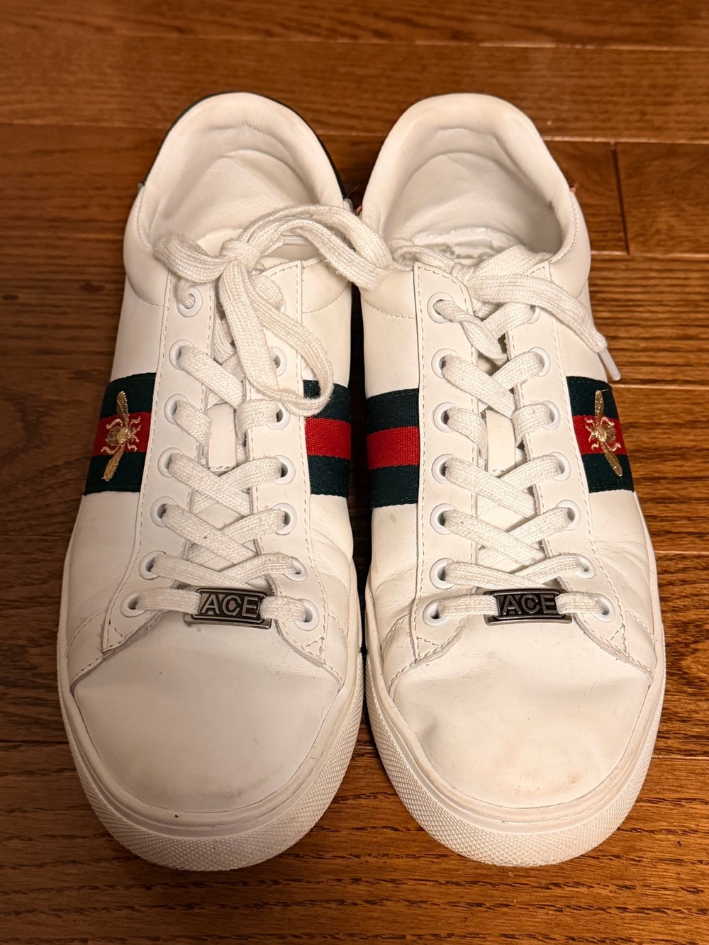 Designer Inspired White Ace Lace-Up Sneakers